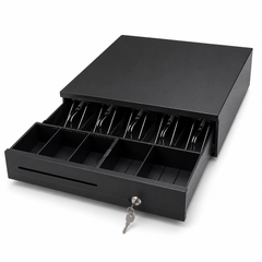 Black Metal Cash Drawer with Lock & Key