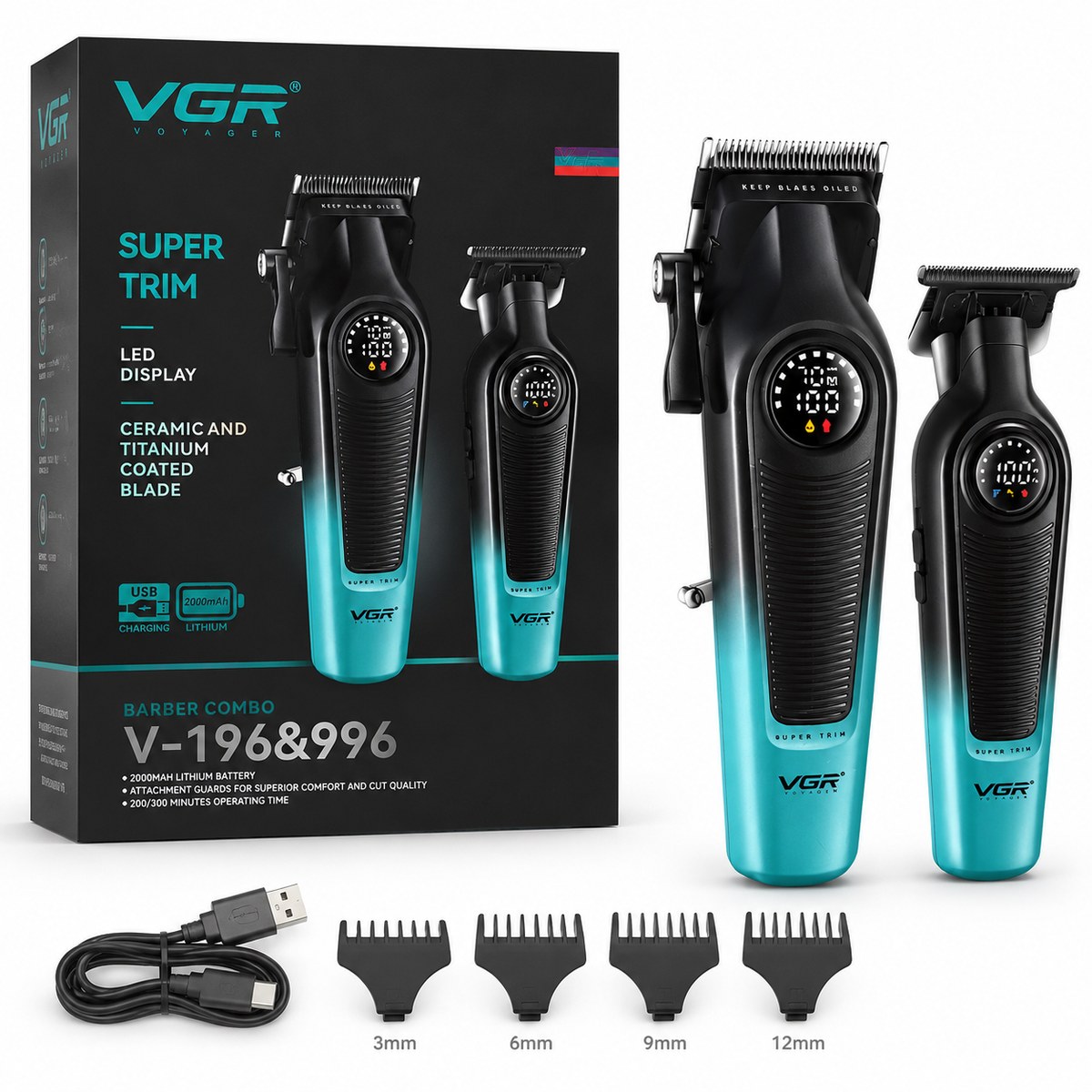 VGR Super Trim Barber Combo V-196 & V-996