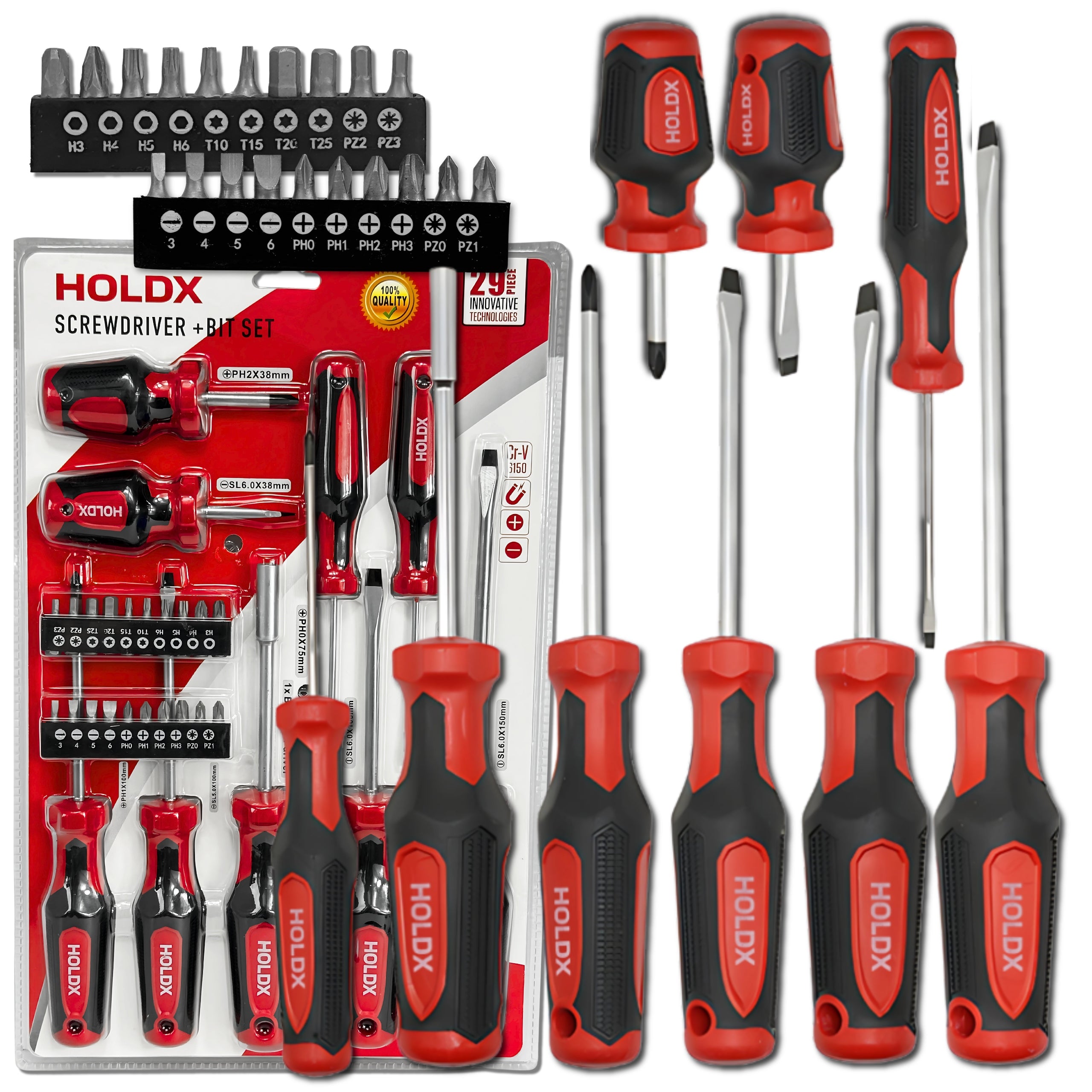 Holdx 29-Piece Screwdriver and Bit Set